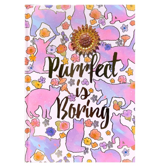 Pooch & Sweetheart “Purrfect is Boring” Embellished Hardcover Journal (74470) - Picture 1 of 5